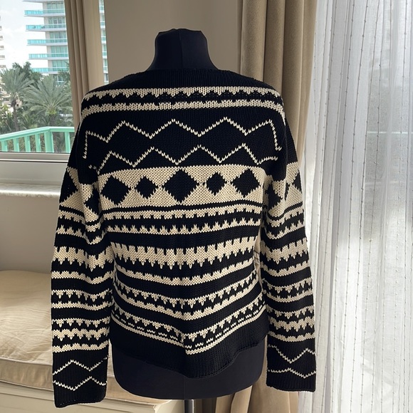 ZZ Silk Brand 70%Silk , 30%Cotton Black & Ivory Knit zip Cardigan size L - Picture 2 of 7